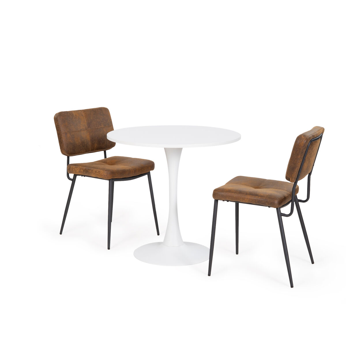 MEUBLES COSY Mesa Comedor Redonda con 2 Sillas