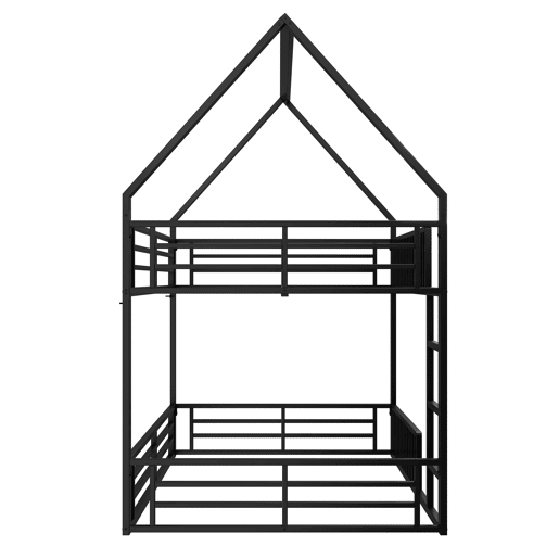 Cama alta 140x200 - com grade e luz LED - Preto Cama alta 140x200 - com grade e luz LED - Preto