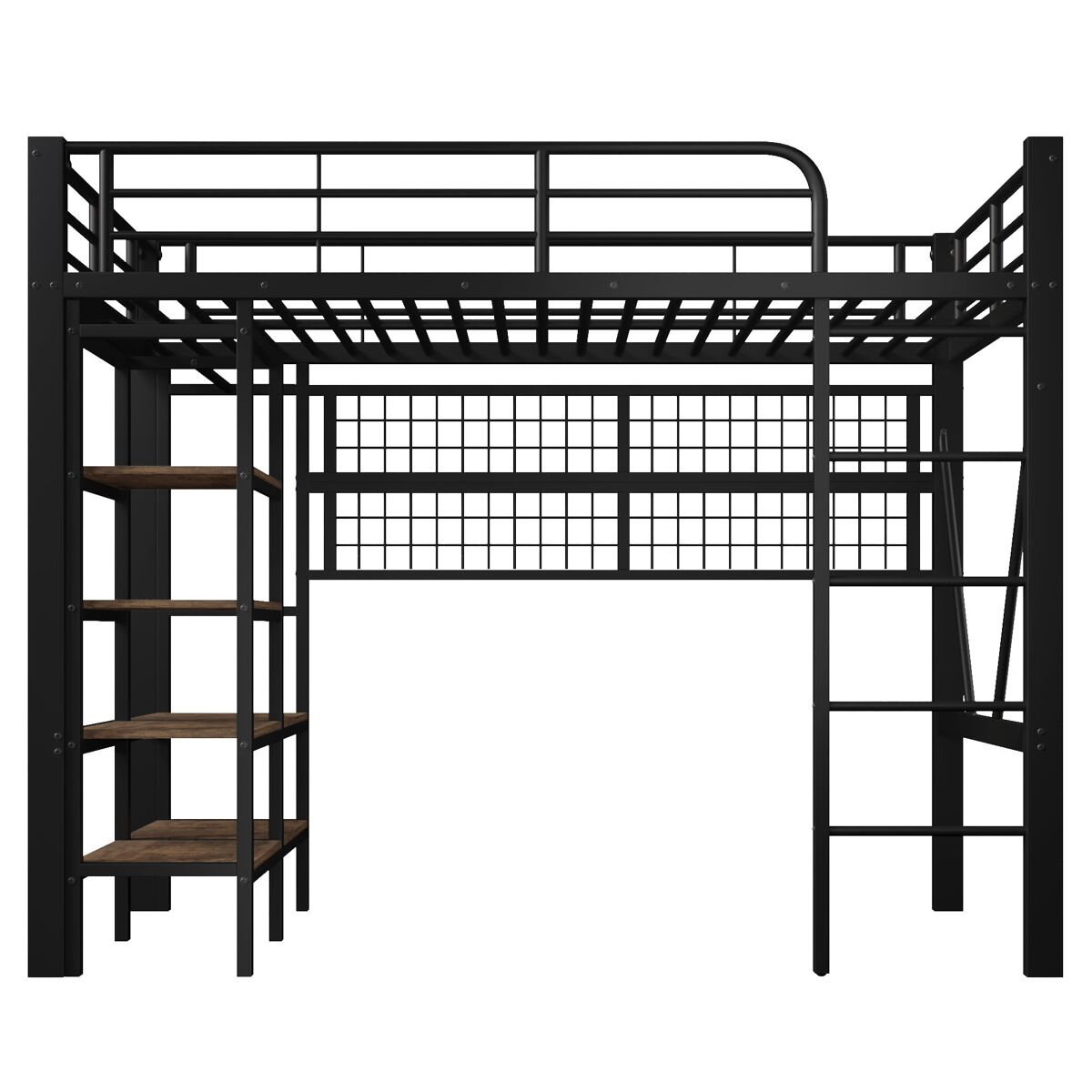 Cama alta para niños 204x95 Negro