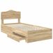 Estructura de cama individual para adultos 78x196 Estructura de cama individual para adultos 78x196 Madera Clara