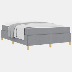 Estrutura De Cama De Casal Simple - Cinzento-claro 140 x 200 cm tecido