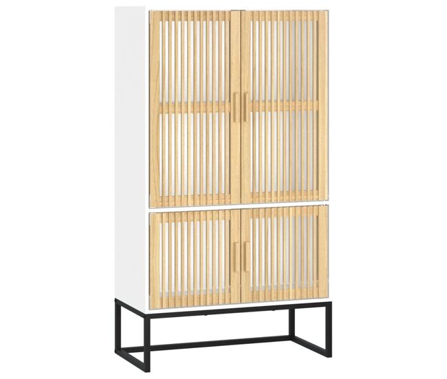 Aparador alto - mueble de almacenamiento madera contrachapada blanco 70x35x125 cm es752