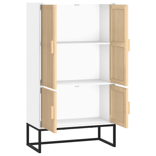 Armário alto - Bufete - Móvel de apoio 70x35x125 cm derivados de madeira branco pt752