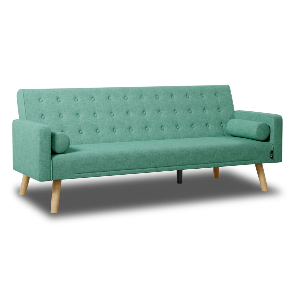 Sofá cama one dots nalui verde 3 plazas acolchado