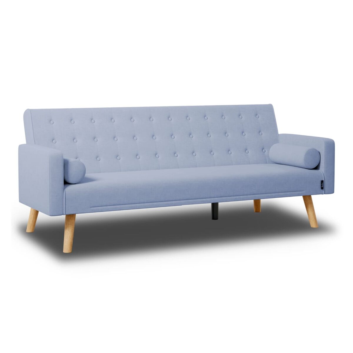 Sofá cama one dots nalui azul 3 plazas acolchado