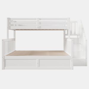 Beliche 90x200+140x200 - hidráulico com escada e arrumação - branco