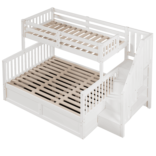 Beliche 90x200+140x200 - hidráulico com escada e arrumação - branco