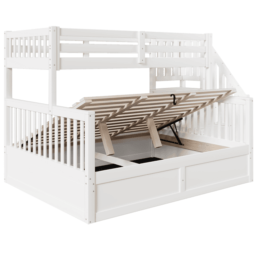 Beliche 90x200+140x200 - hidráulico com escada e arrumação - branco