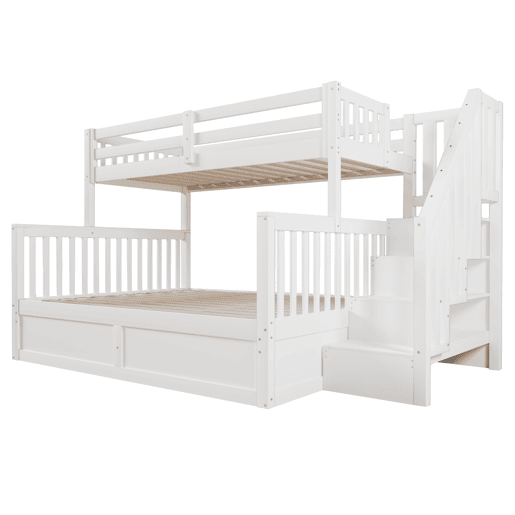 Beliche 90x200+140x200 - hidráulico com escada e arrumação - branco