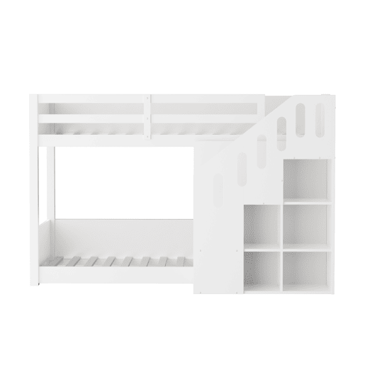 Beliche para crianças - 2x90x200 cm - com cacifo e gradeamento - Branco (sem colchão) Beliche para crianças - 2x90x200 cm - com cacifo e gradeamento - Branco (sem colchão)