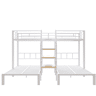 Beliche triplo 140x200+90x200 - LED, secretária, USB e tomada - Branco