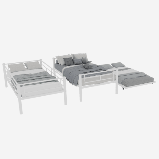 Beliche duplo Twin - alta resistência, estável, silencioso, com grade de segurança - branco