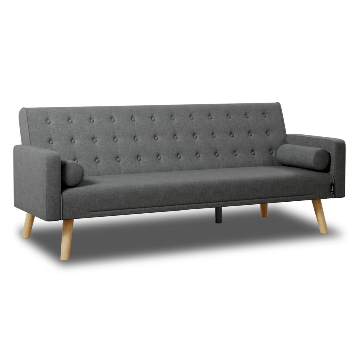 Sofá cama one dots nalui gris antracita 3 plazas acolchado