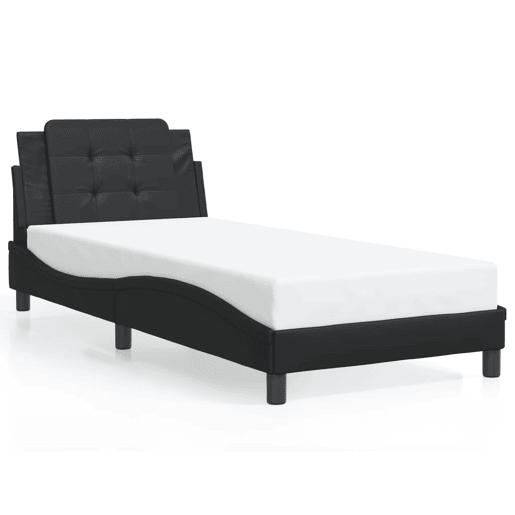 Estrutura de cama de solteiro para adultos com LED Zadar 90x200 cm preto