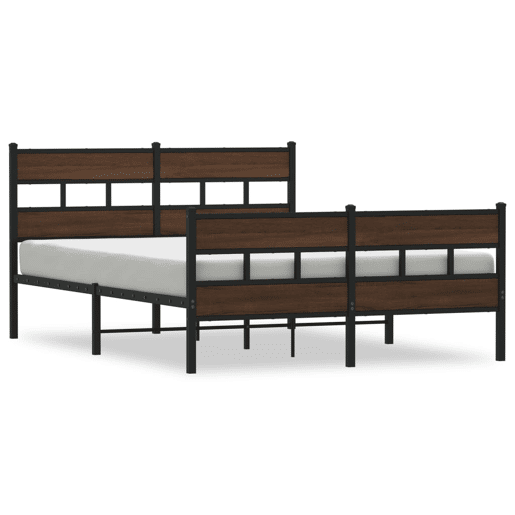 Cama de casal moderno para adultos sem colchão com cabeceira e pés 140x190 cm Cama de casal moderno para adultos sem colchão com cabeceira e pés 140x190 cm