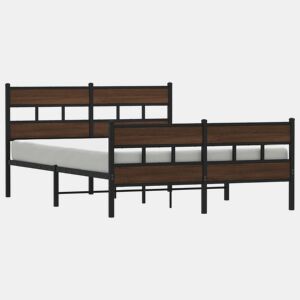 Cama de casal moderno para adultos sem colchão com cabeceira e pés 140x190 cm