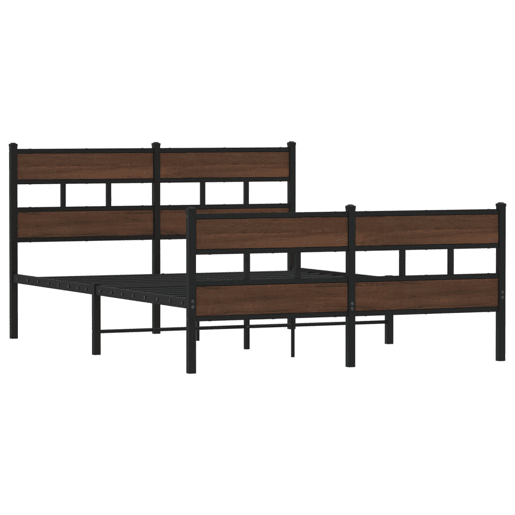 Cama de casal moderno para adultos sem colchão com cabeceira e pés 140x190 cm Cama de casal moderno para adultos sem colchão com cabeceira e pés 140x190 cm