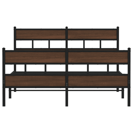 Cama de casal moderno para adultos sem colchão com cabeceira e pés 140x190 cm Cama de casal moderno para adultos sem colchão com cabeceira e pés 140x190 cm