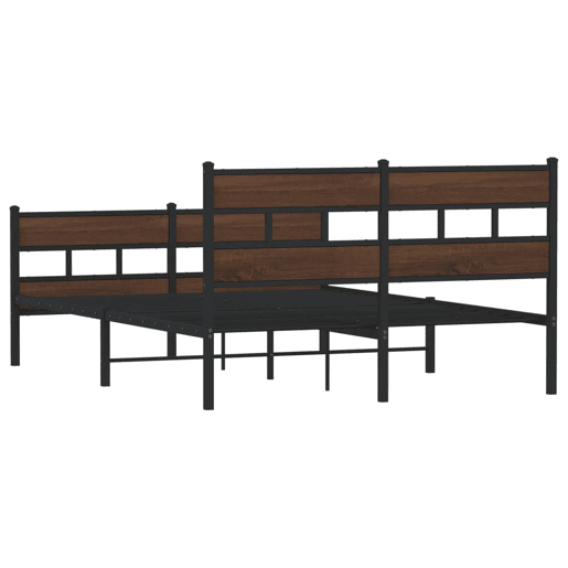 Cama de casal moderno para adultos sem colchão com cabeceira e pés 140x190 cm Cama de casal moderno para adultos sem colchão com cabeceira e pés 140x190 cm