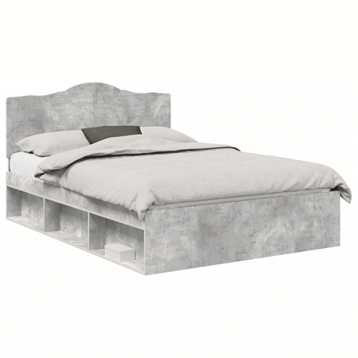 Estrutura de Cama de casal para adultos com cabeceira Concreto 140 x 200 cm