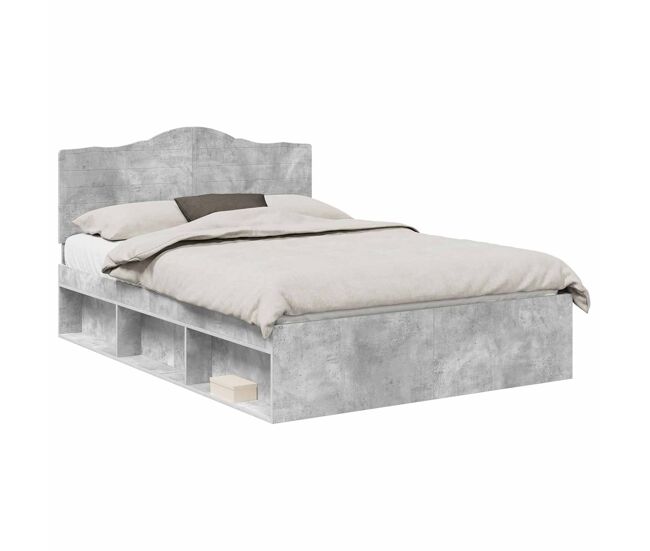 Estructura de cama doble matrimonial - concreto 140 x 200 cm madera de pino macizo