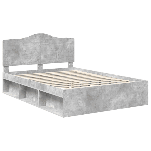 Estrutura de Cama de casal para adultos com cabeceira Concreto 140 x 200 cm