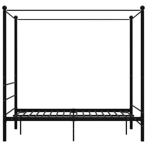 Estrutura de Cama de casal simple com dossel 140x200 cm metal preto
