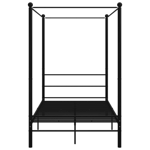 Estrutura de Cama de casal simple com dossel 140x200 cm metal preto