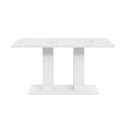 Mesa de jantar extensível 140180 x 70 cm - para 6 a 8 pessoas, retangular, tampo espesso, estilo moderno, multifuncional para cozinha e sala de estar - branca