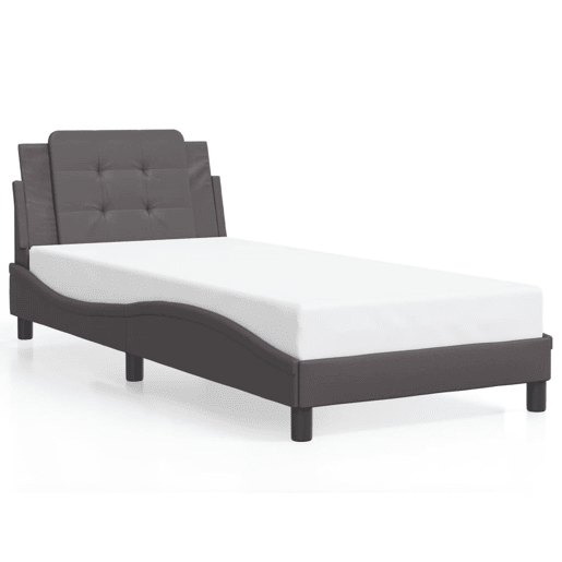 Estrutura de cama de solteiro para adultos com LED Zadar 90x200cm cinza