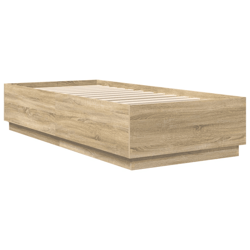 Estrutura de cama de solteiro moderno com cabeceira - Carvalho Sonoma 70 x 190 cm