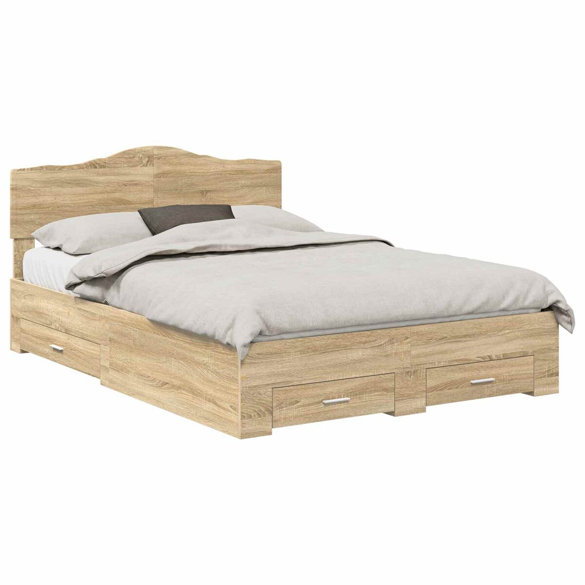Estructura de cama matrimonial 143x196 Madera Clara