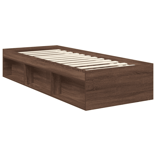 Estrutura de cama de solteiro moderno com cabeceira - Carvalho Marrom 75 x 190 cm