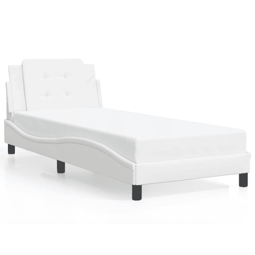 Estrutura de cama de solteiro para adultos com LED Zadar 90x200cm branco