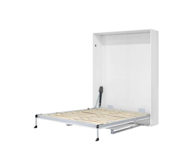 Cama abatible vertical lupe con escritorio y somier blanco 90x190 cm