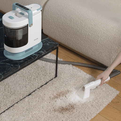 H.Koenig TWT99 Limpador Têxtil com Água Quente e Vapor, Duplo Depósito Amovível, Tira-manchas para Tapetes, Sofás, Estofados e Carros, Mangueira Flexível 1,7 m