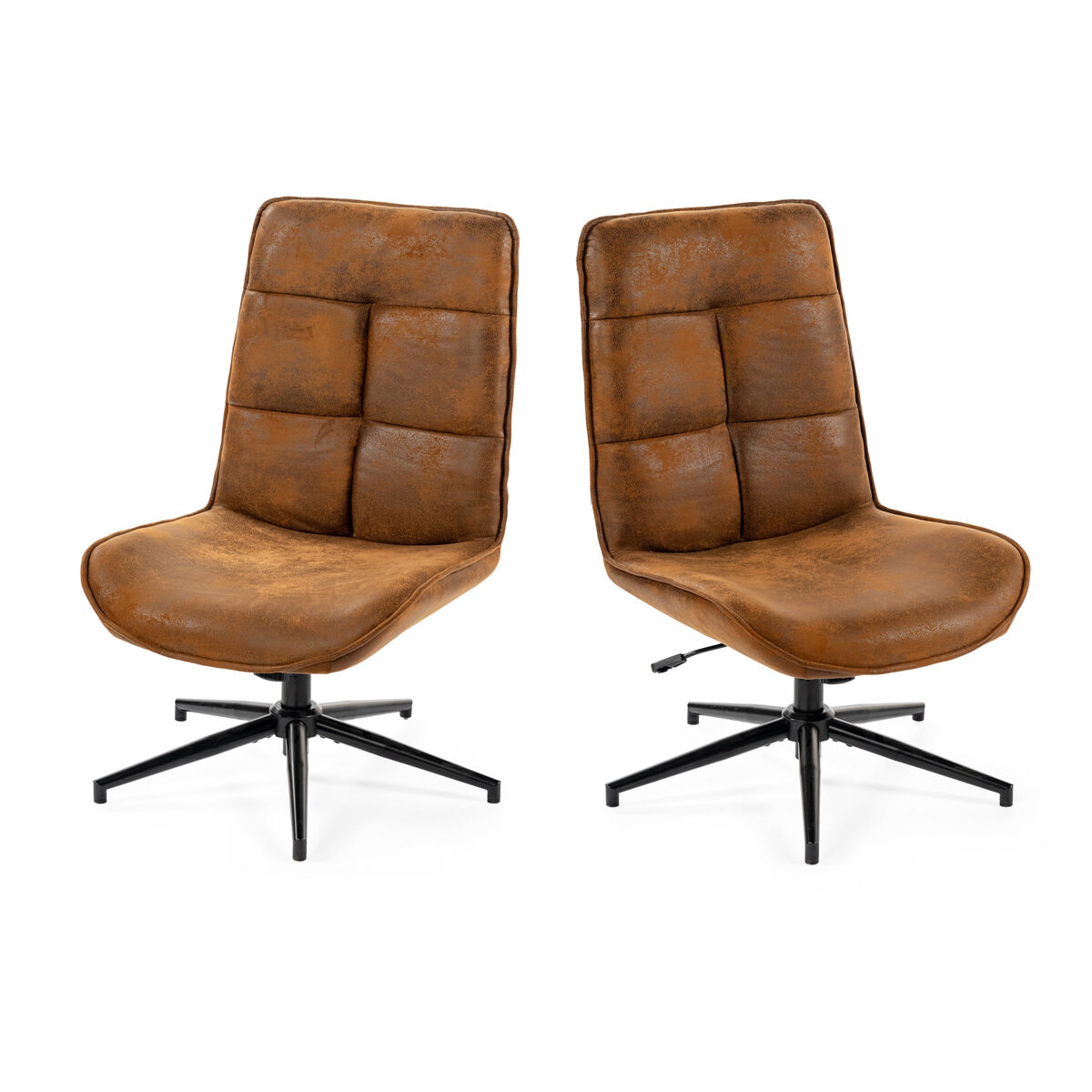 MEUBLES COSY 2 Sillas Relax Giratoria Tapizada Ergonómica