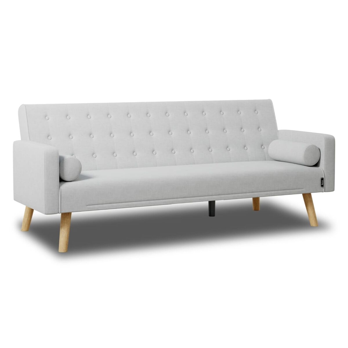 Sofá cama one dots nalui gris 3 plazas acolchado