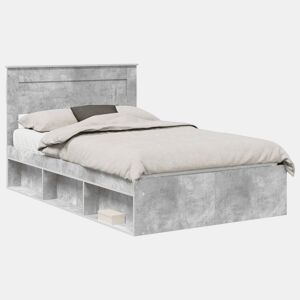 Estrutura da Cama de casal simple com cabeceira Cinza Concreto 135 x 190 cm