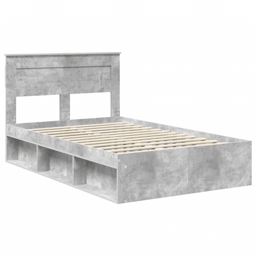 Estrutura da Cama de casal simple com cabeceira Cinza Concreto 135 x 190 cm