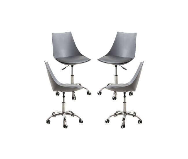 Pack 4 sillas blok office - gris oscuro