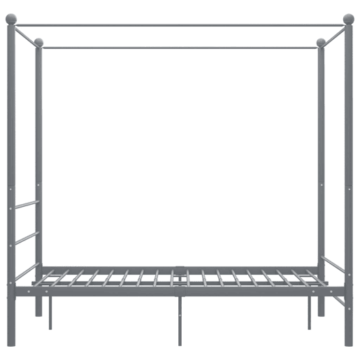 Estrutura de Cama de casal simple com dossel 140x200 cm metal cinzento