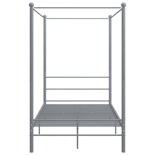 Estrutura de Cama de casal simple com dossel 140x200 cm metal cinzento