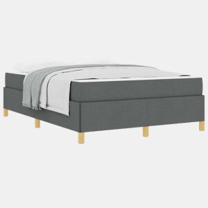 Estrutura da Cama de casal moderno com colchão Cinza Escuro 140 x 200 cm tecido