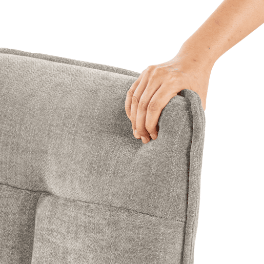 Conjunto 2 Cadeiras De Relax Giratória Estofada Em Tecido Cinza Altura Regulável 89-95 Cm Assento Largo Com Enchimento Acolchoado Estilo Moderno Base Metálica Resistente Até 120 Kg Ideal Para Sala Quarto Escritório