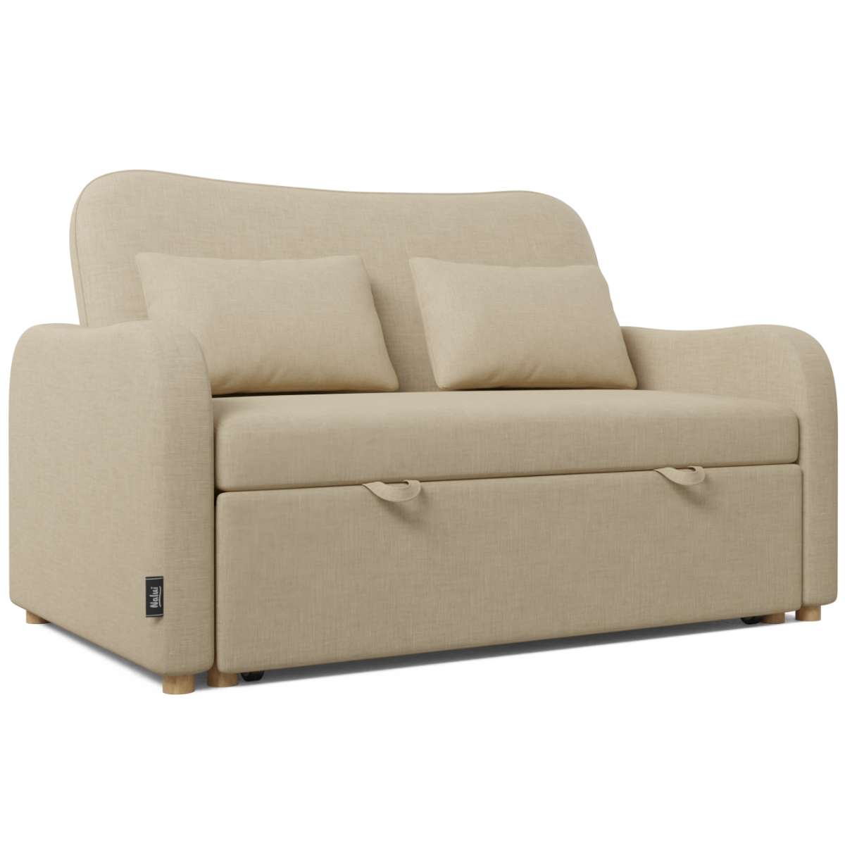 Sofá cama buddy 2 nalui beige 2 plazas (137x100x87cm) con 2 cojines