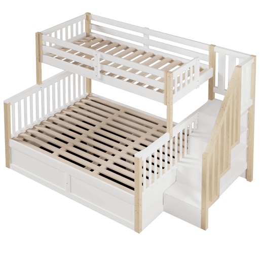 Beliche 90x200+140x200 - hidráulico com escada e arrumação - branconatural
