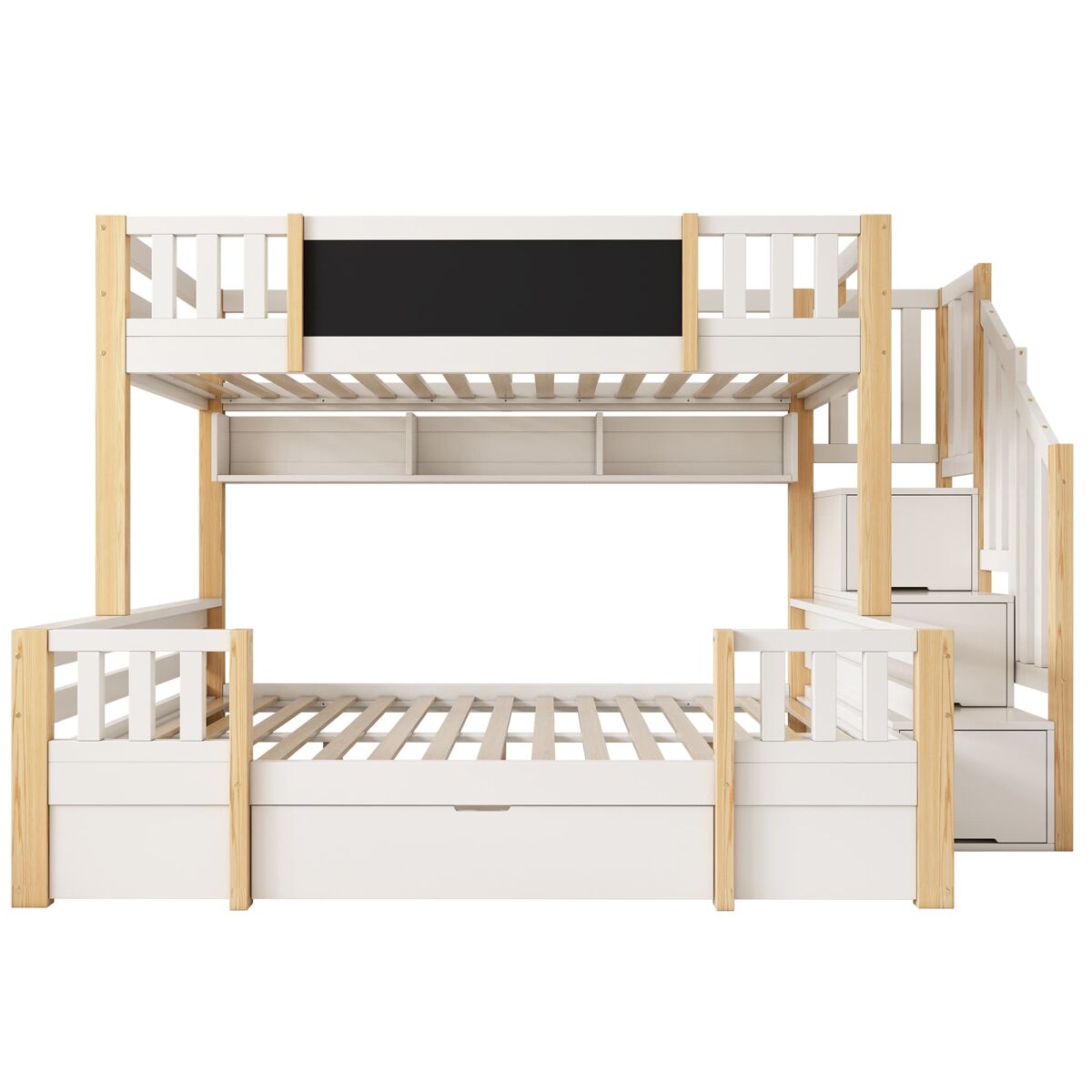 Cama litera 253x145 Natural/ Blanco