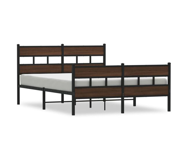 Estructura de cama doble matrimonial con cabecero y pie sin colchón 137x190cm