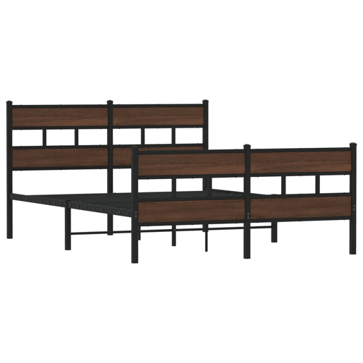 Cama de casal moderno para adultos sem colchão com cabeceira e pés 137x190 cm Cama de casal moderno para adultos sem colchão com cabeceira e pés 137x190 cm